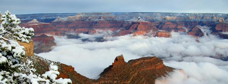 Illustration for article titled Grand Canyon completely flooded by clouds in "once-in-a-lifetime" event